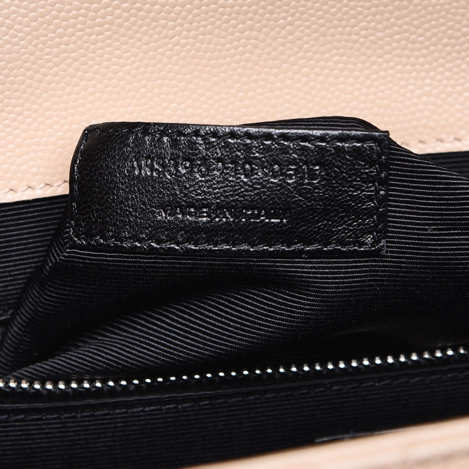 Saint Laurent Grain De Poudre Large Triquilt Monogram Satchel Dark Beige 7 of 7
