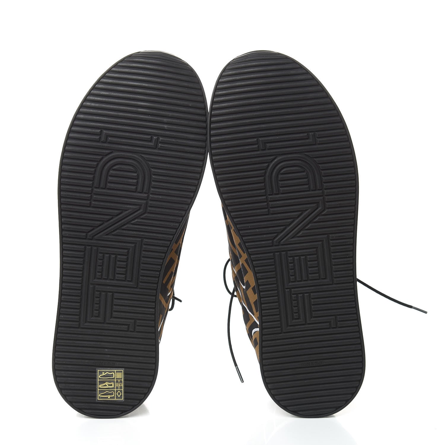 Fendi Stretch Fabric FFreedom Sneakers 37.5 Tobacco Black White 5 of 8