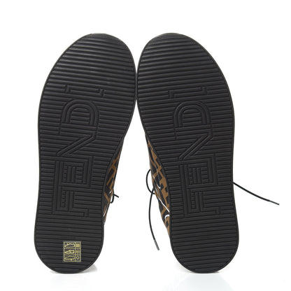Fendi Stretch Fabric FFreedom Sneakers 37.5 Tobacco Black White 5 of 8