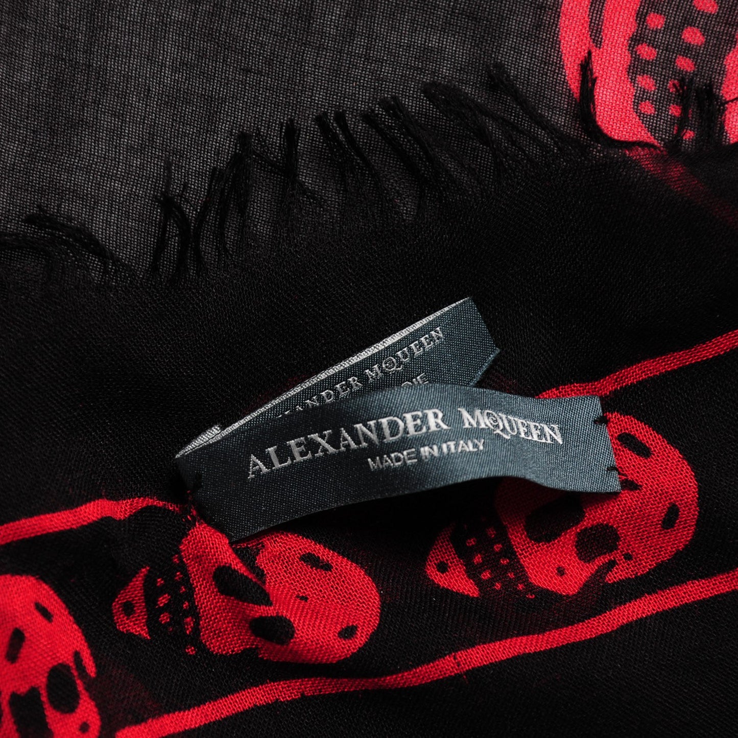 Modal Silk Skull Scarf Black Red