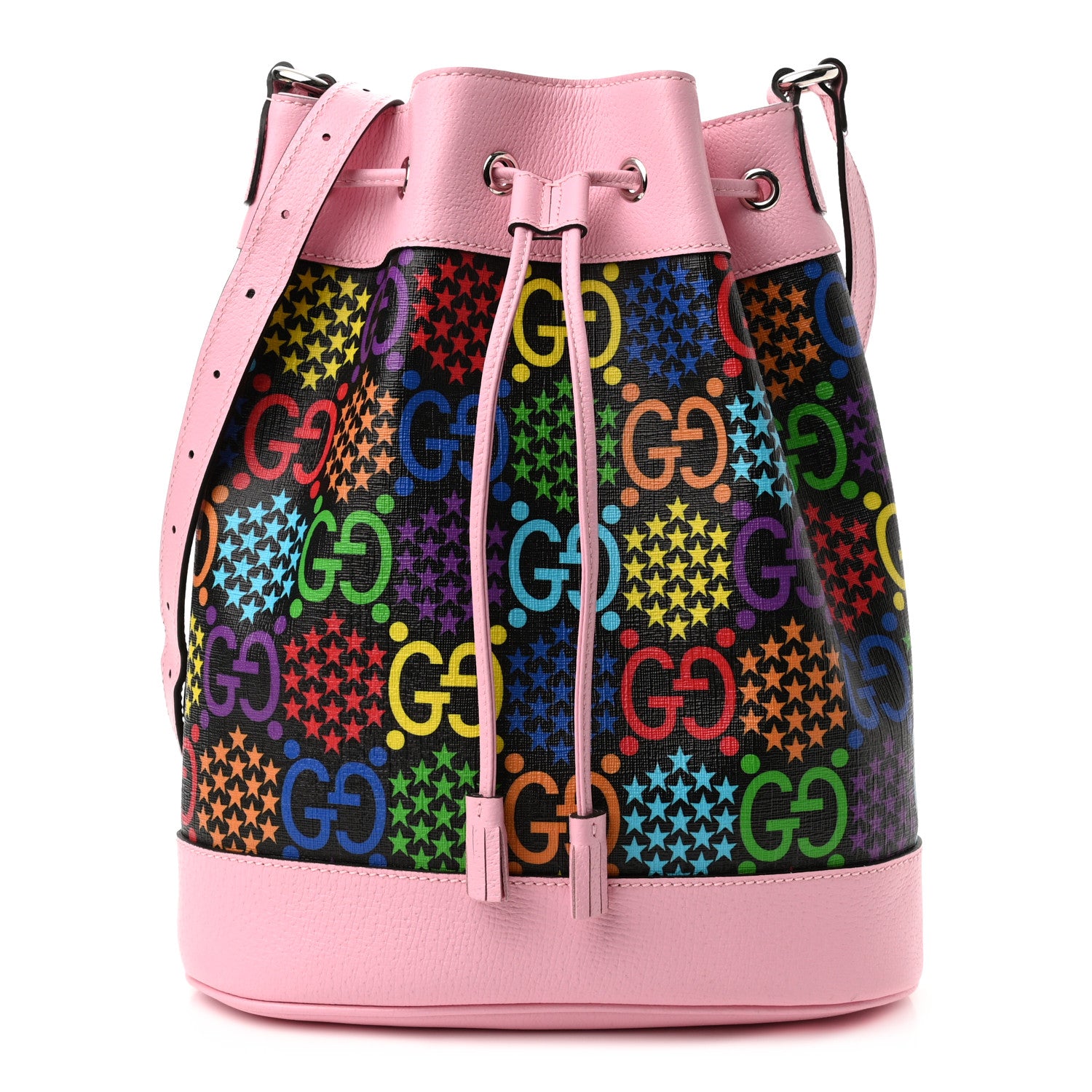 Gucci GG Supreme Monogram Psychedelic Bucket Bag Black Multicolor Sugar Pink 1 of 10