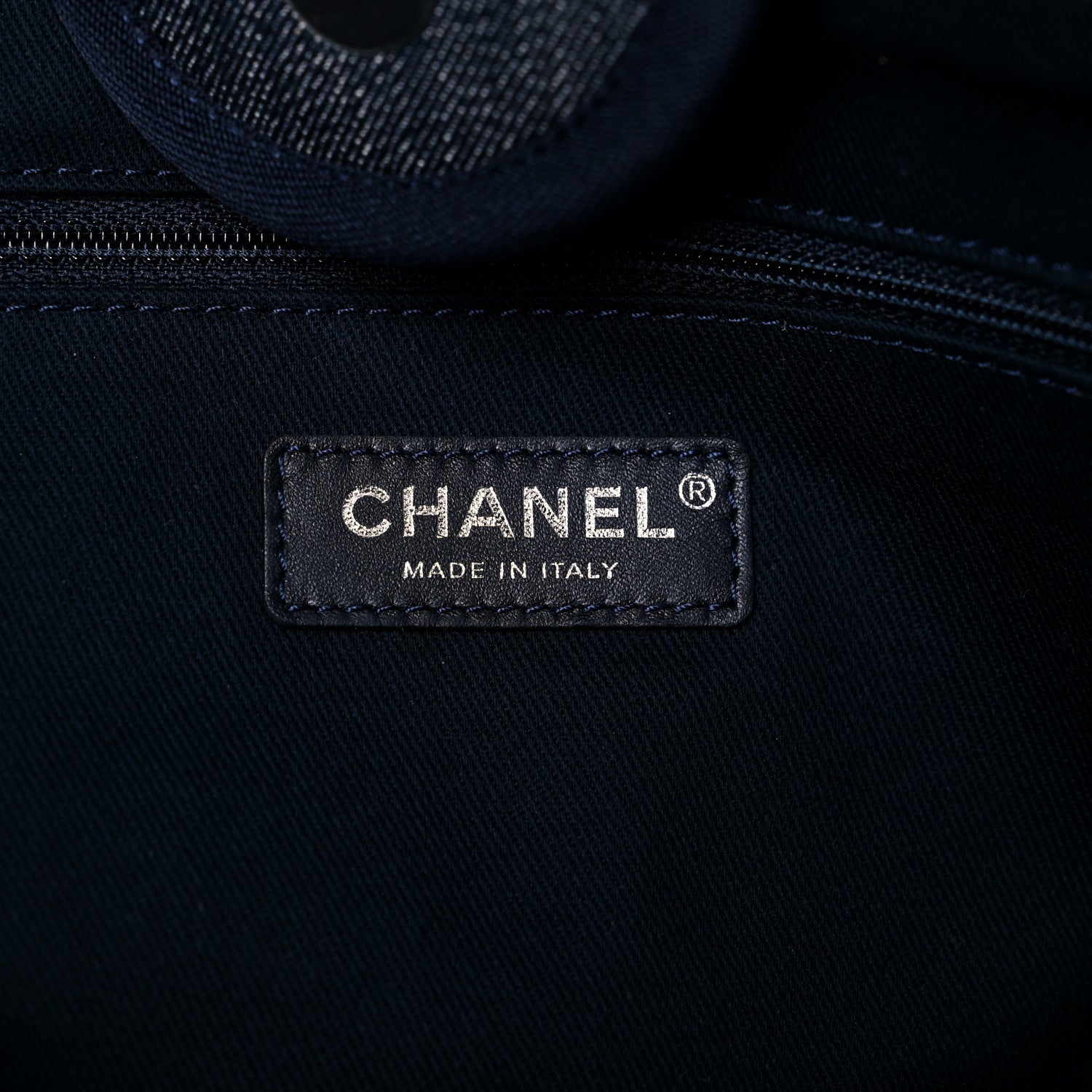 Chanel Denim Medium Deauville Tote Blue Orange 6 of 12