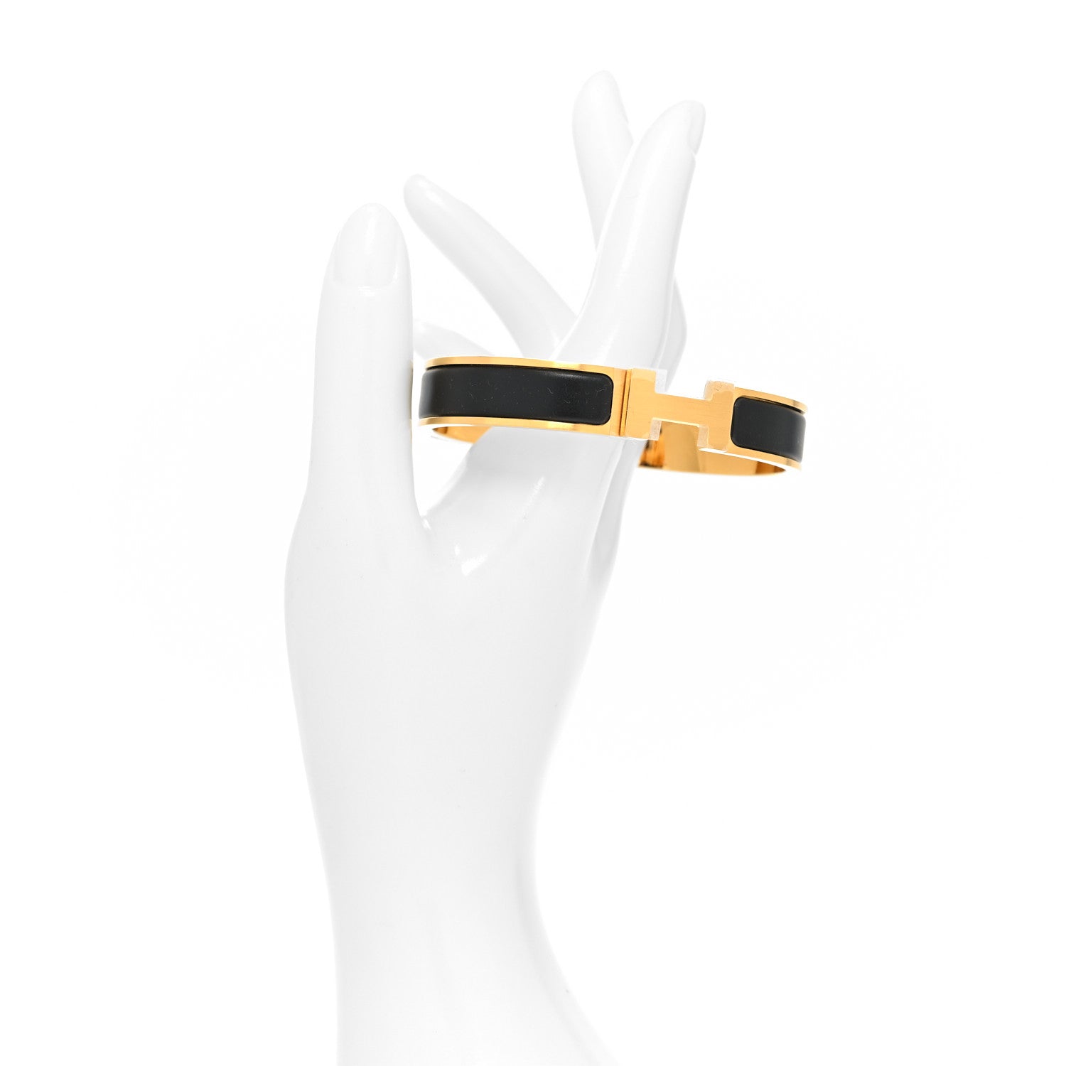 Hermes Matte Enamel Narrow Clic Clac HH Bracelet T5 Black 2 of 5