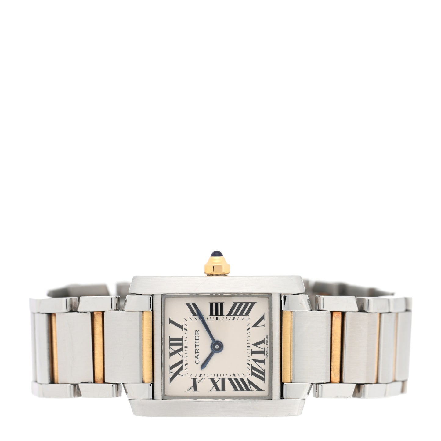Stainless Steel 18K Yellow Gold 20mm Tank Francaise Quartz Watch