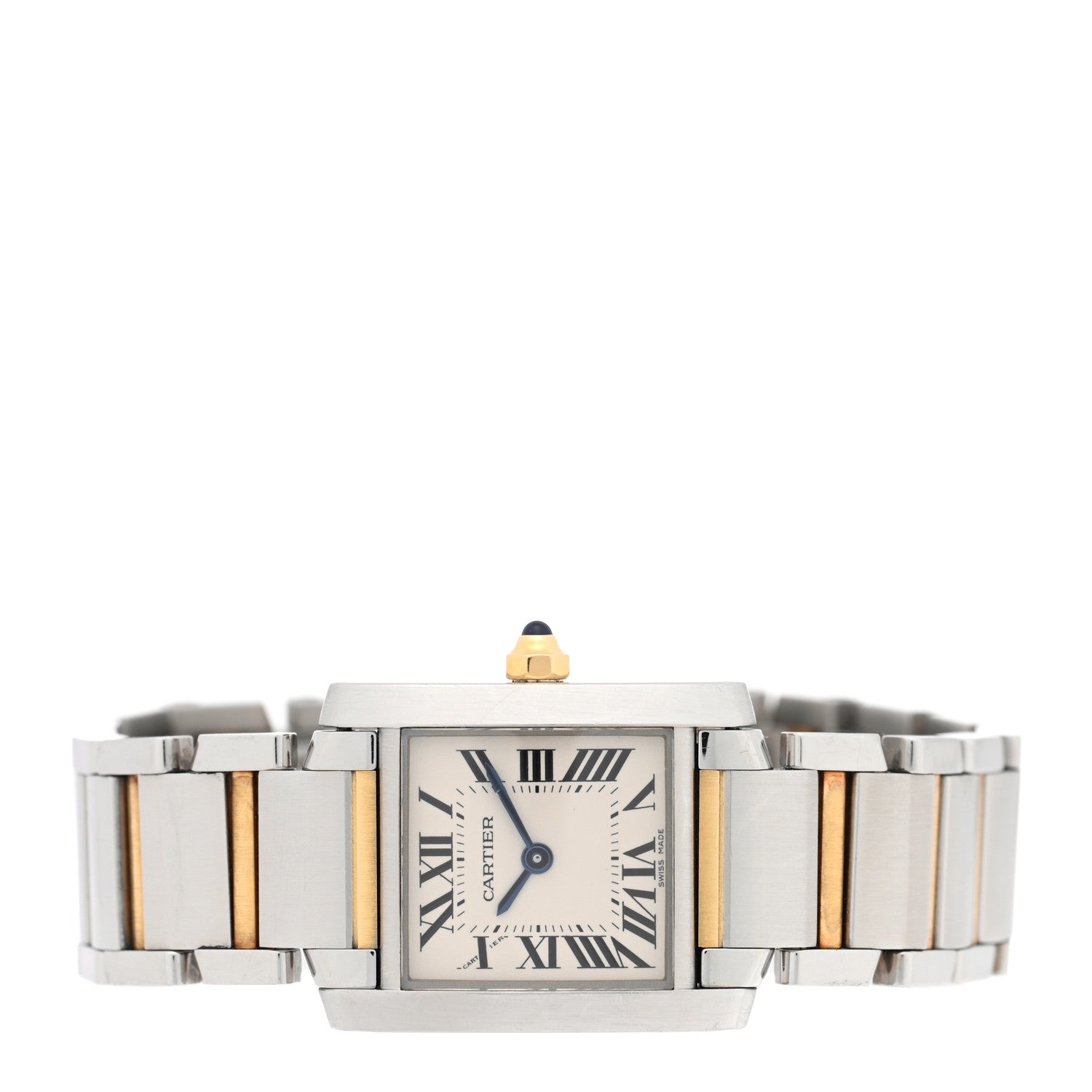 Cartier Stainless Steel 18K Yellow Gold 20mm Tank Francaise Quartz Watch 2 of 4