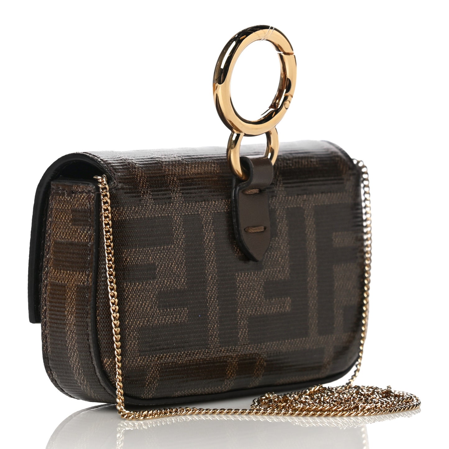 Glazed Fabric FF 1974 Nano Baguette Charm Mogano Panna