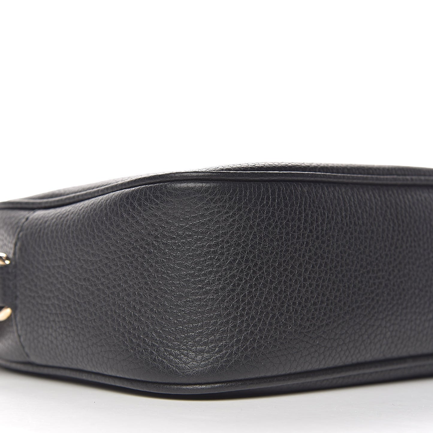 Pebbled Calfskin Small Soho Disco Bag Black