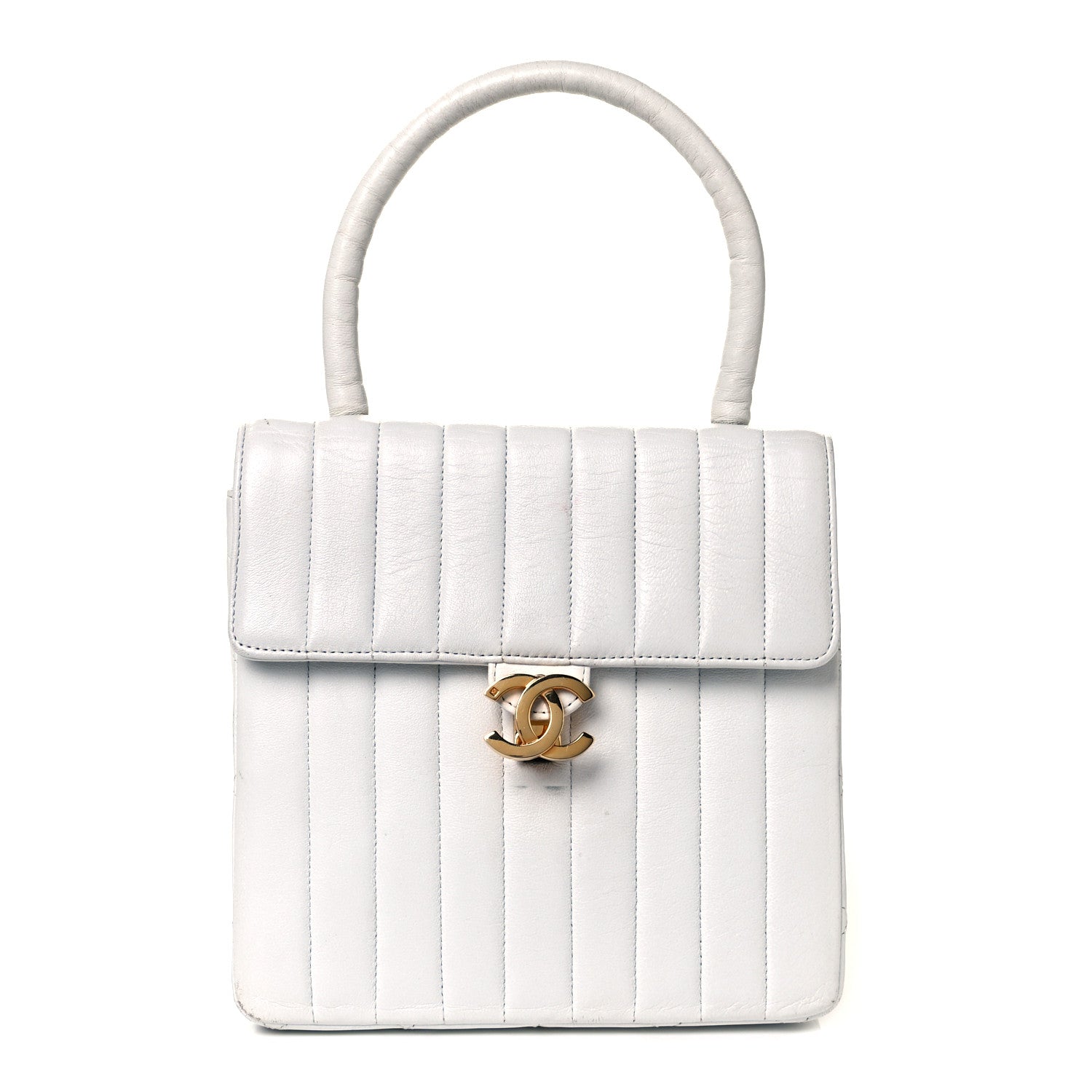Chanel Vertical Quilted Kelly Flap Bag White 1 of 11