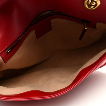 Gucci Calfskin Matelasse Small GG Marmont Shoulder Bag Hibiscus Red 5 of 9