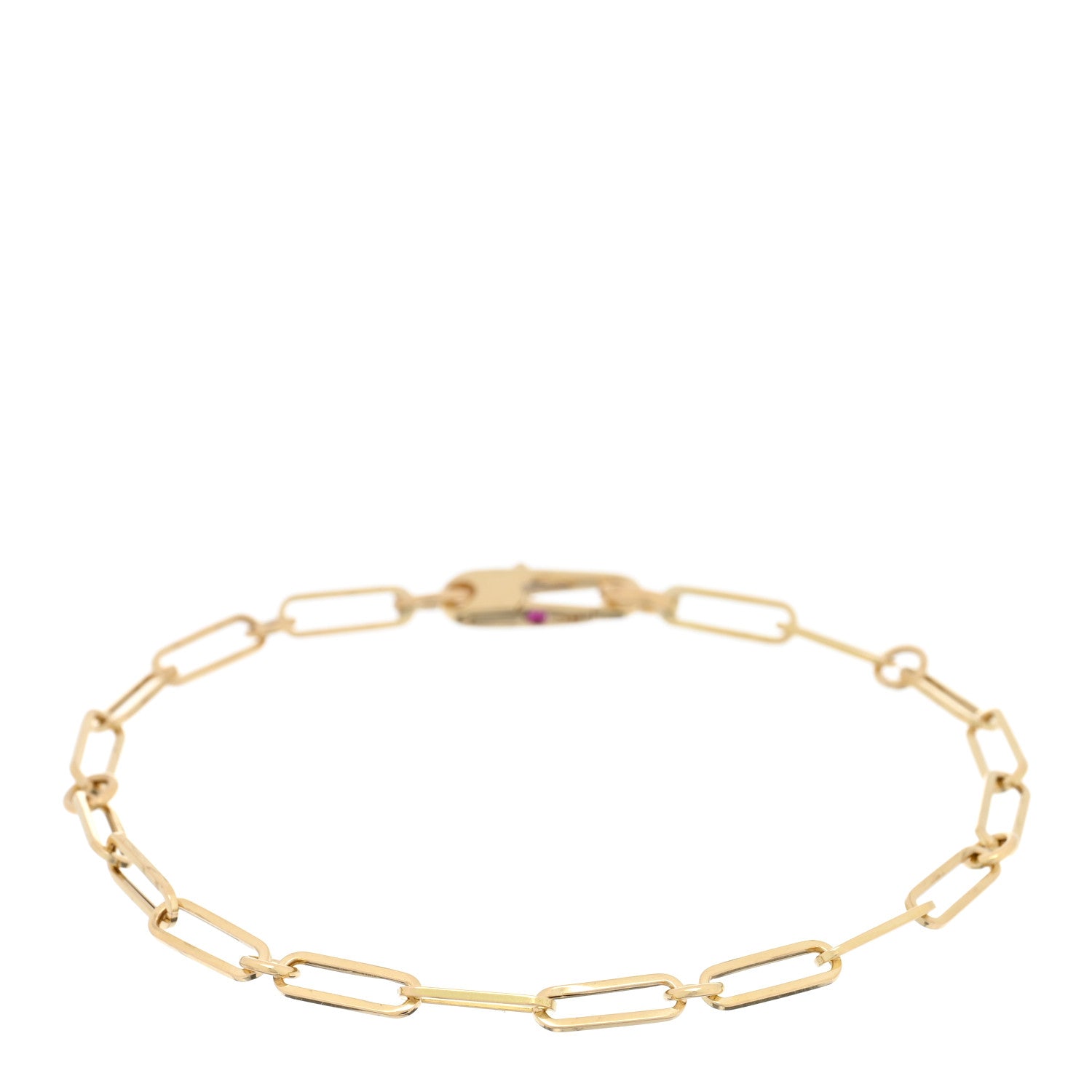 Roberto Coin 18K Yellow Gold Paper Clip Round Link Chain Bracelet 1 of 3