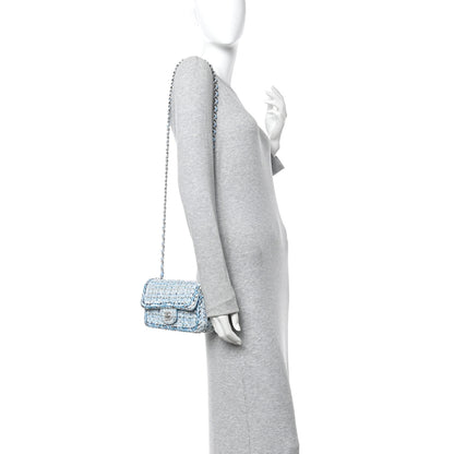 Chanel Tweed Braid Mini Flap Blue White Navy 2 of 13
