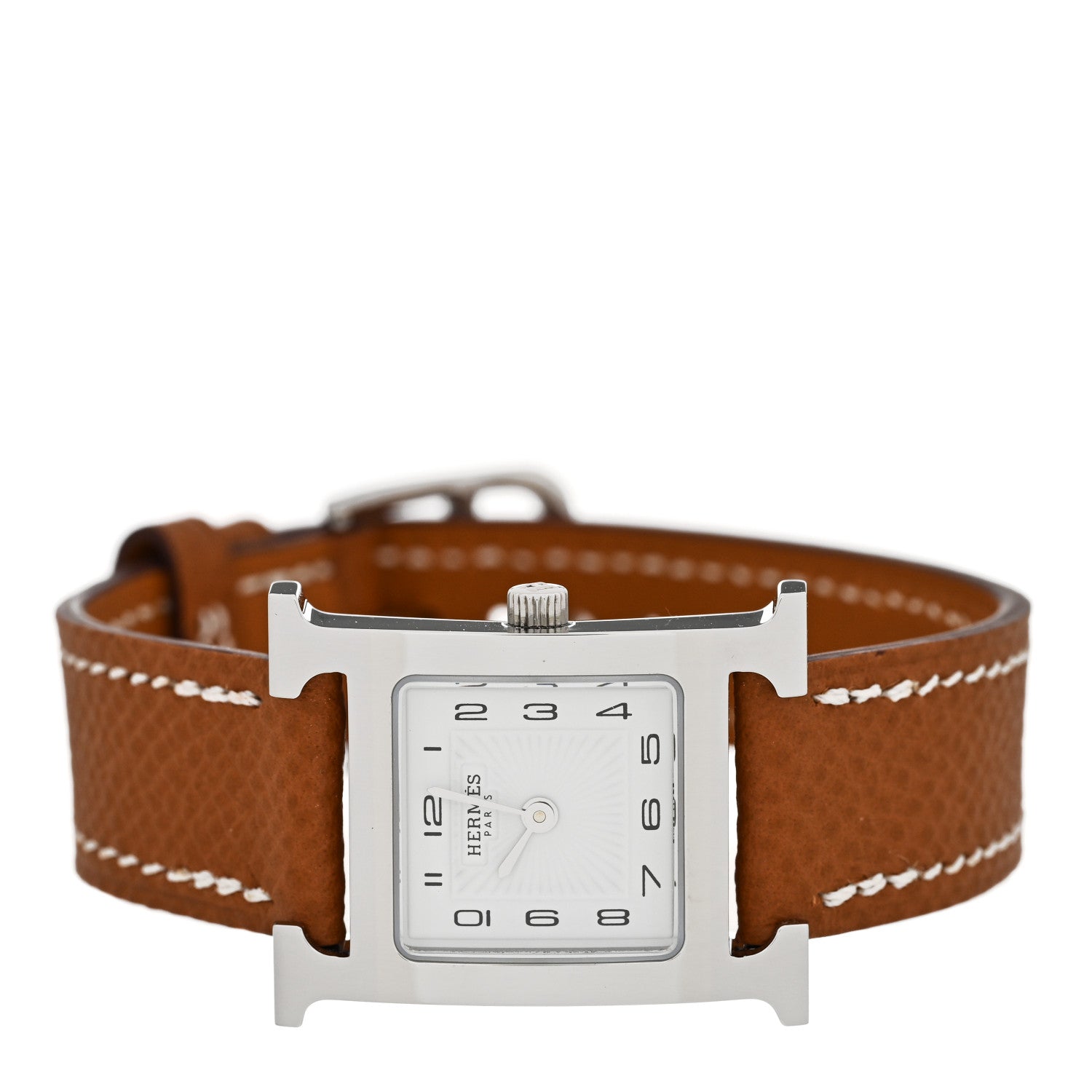 Hermes Stainless Steel Epsom 21mm Heure H Hour Quartz Watch Gold 2 of 4