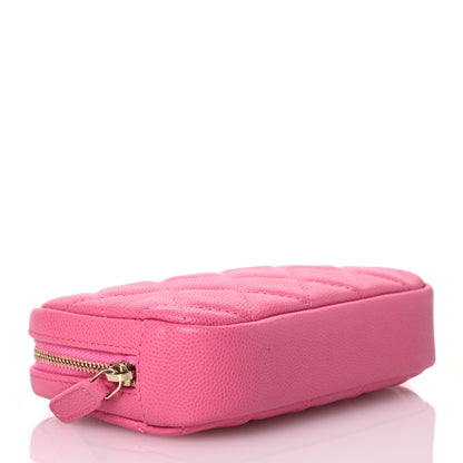 Chanel Caviar Quilted Small Curvy Pouch Cosmetic Case Pink 4 of 9
