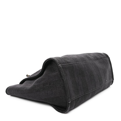 Chanel Mixed Fibers Calfskin Striped Medium Deauville Black 4 of 14