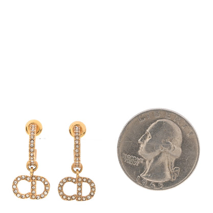 Christian Dior Crystal Clair D Lune Earrings Gold 2 of 4