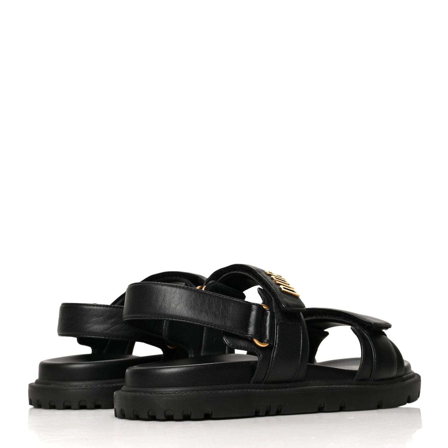 Lambskin Dioract 10mm Sandals 39.5 Black