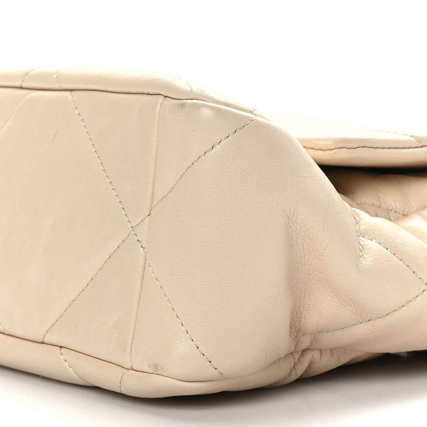 Chanel Lambskin Quilted Large Chanel 19 Flap Light Beige 10 of 10