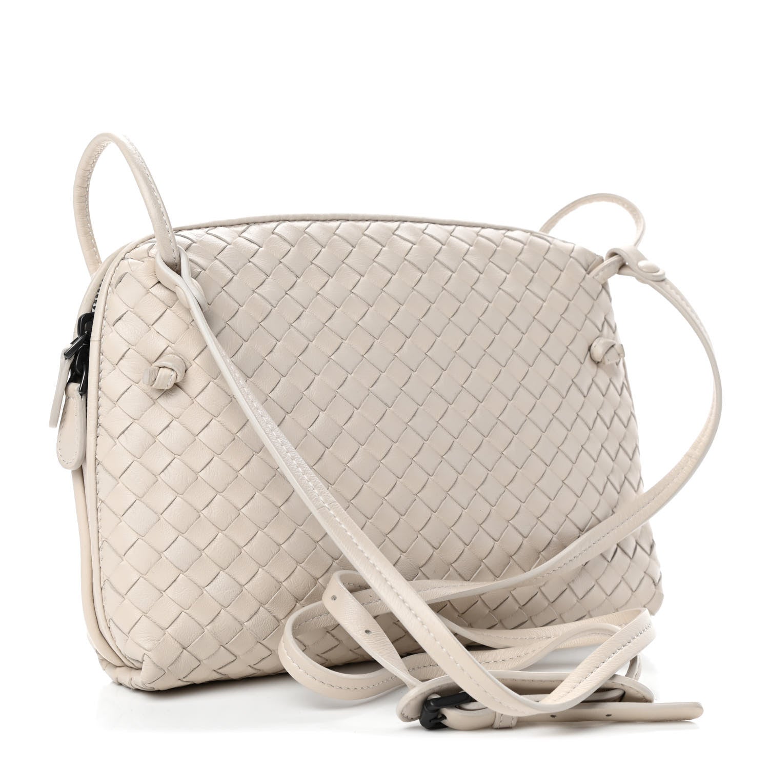 Bottega Veneta Nappa Intrecciato Nodini Crossbody Messenger White 2 of 4
