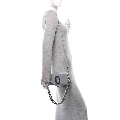 Marc Jacobs Calfskin Croc Embossed Snapshot Camera Bag Quarry 2 of 12