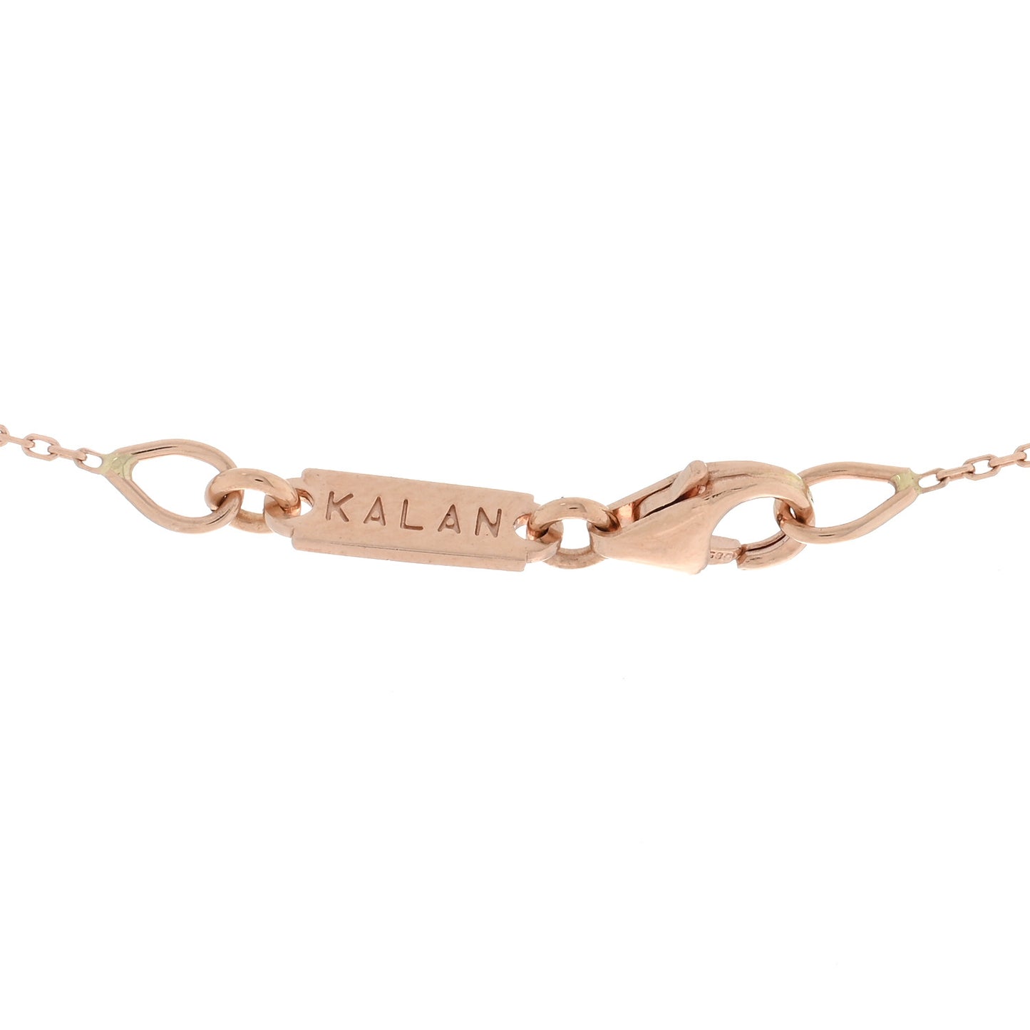 14K Rose Gold White Topaz Baguette Bar Pendant Necklace