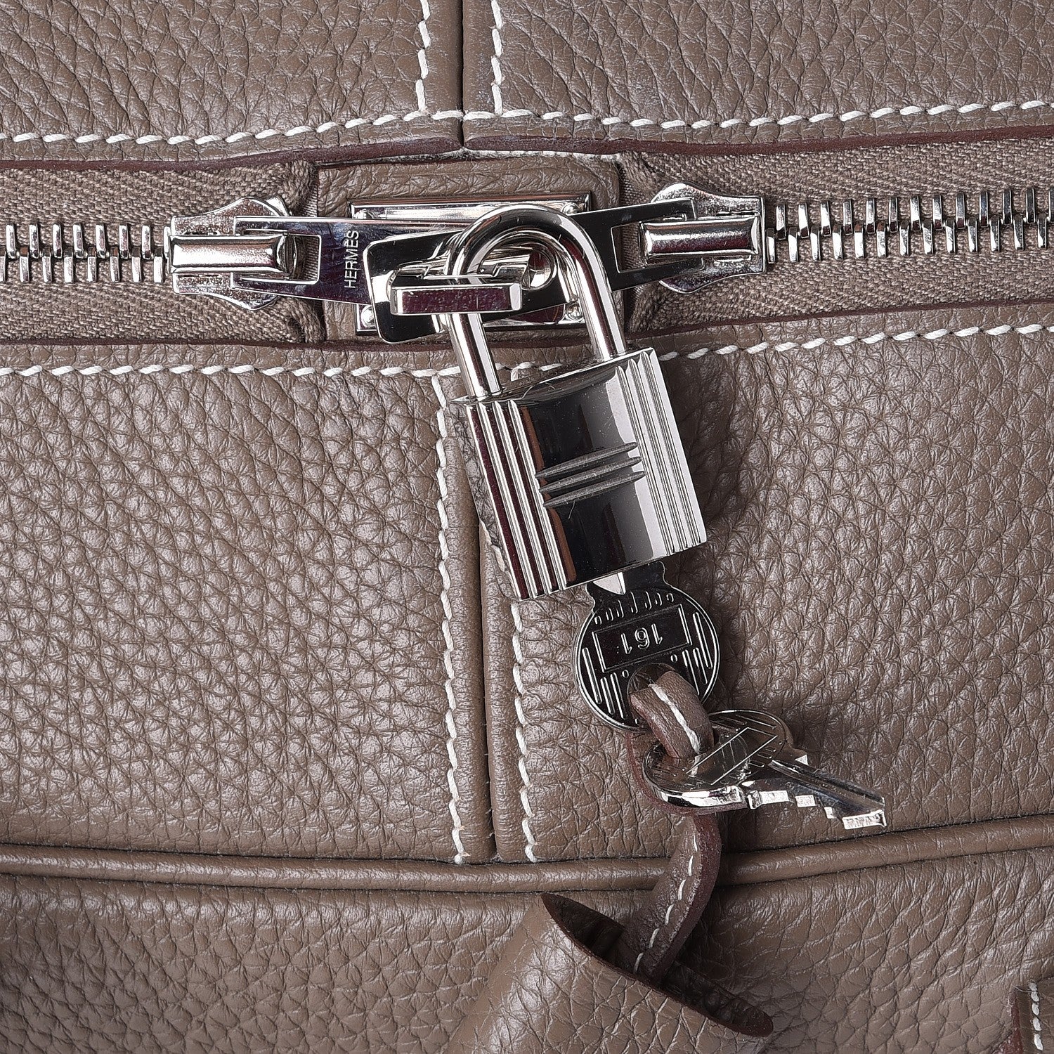 Hermes Taurillon Clemence Victoria II 35 Etoupe 10 of 10