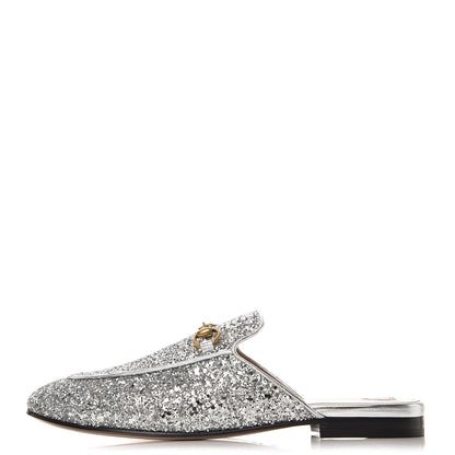 Gucci Glitter Princetown Slippers 38.5 Silver 1 of 10