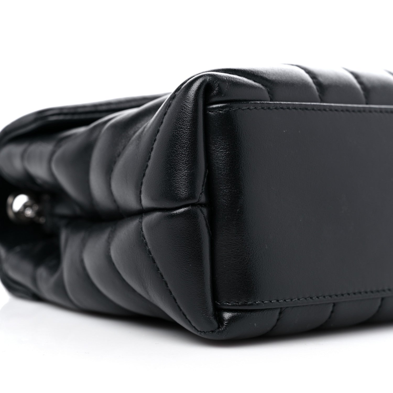 Saint Laurent Calfskin Y Quilted Monogram Small Loulou Chain Satchel Black 9 of 12