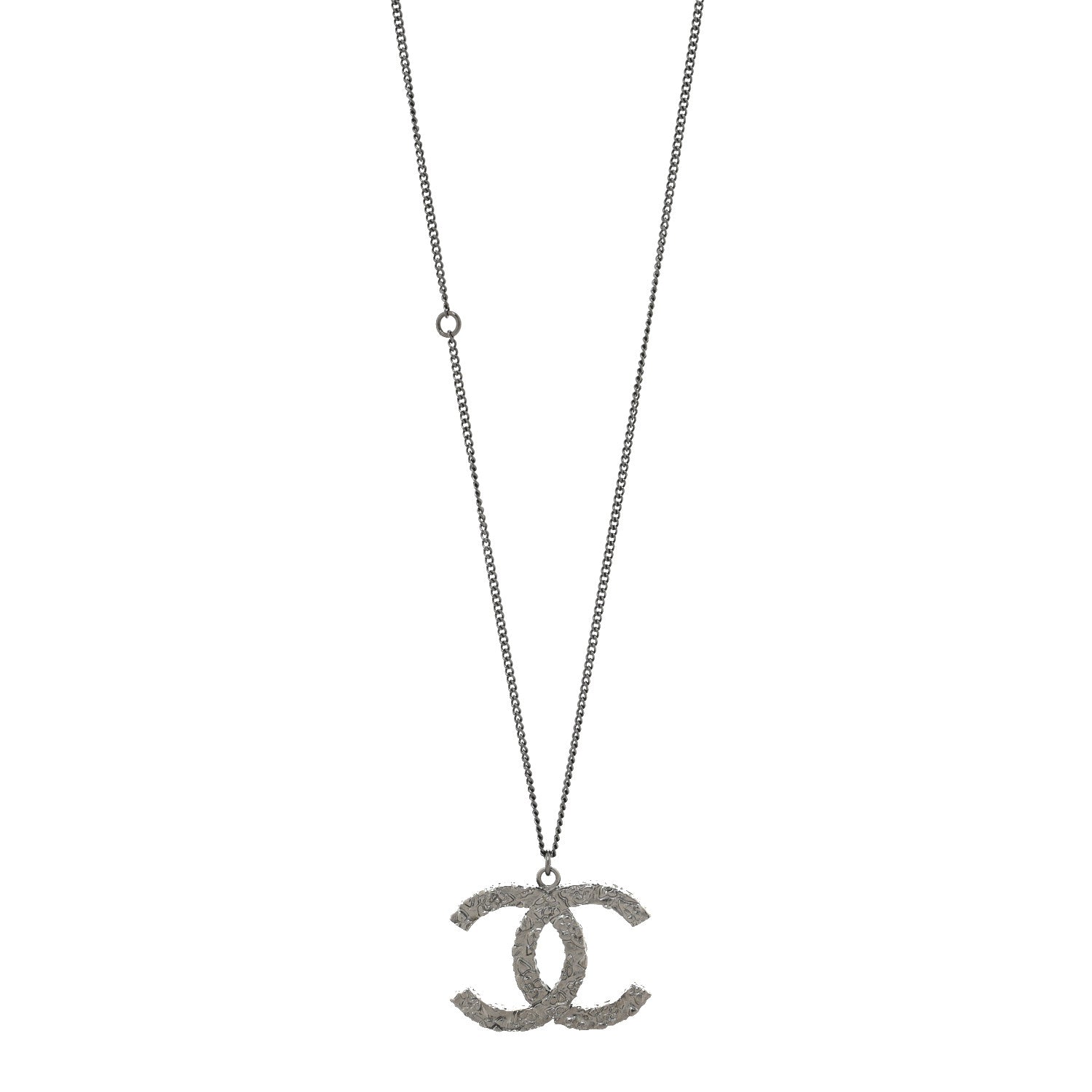 Chanel Ruthenium CC Pendant Necklace Black 1 of 3