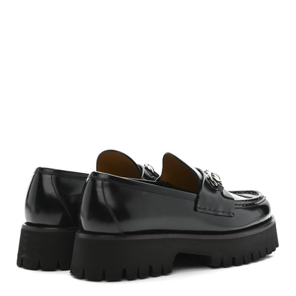 Gucci Cordovan Lux Womens Horsebit 45mm Platform Loafers 39.5 Black 5 of 11