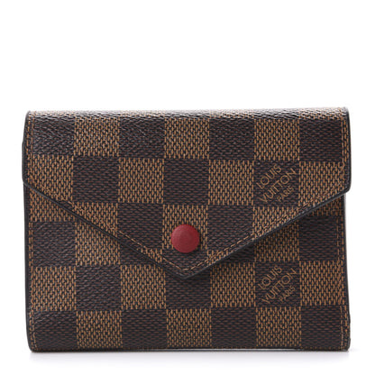 Louis Vuitton Damier Ebene Victorine Wallet Red 1 of 13