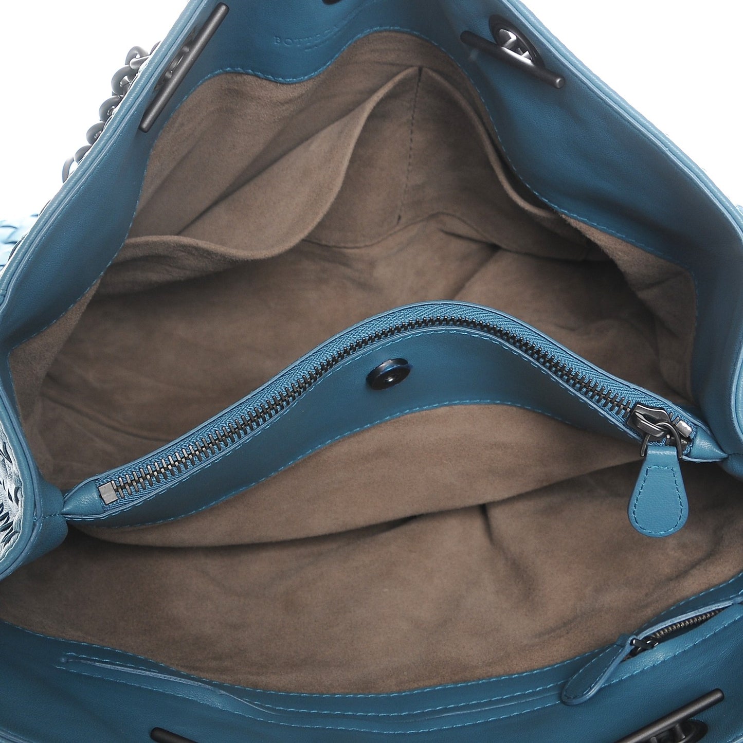 Nappa Intrecciato Medium Tote Storm Blue