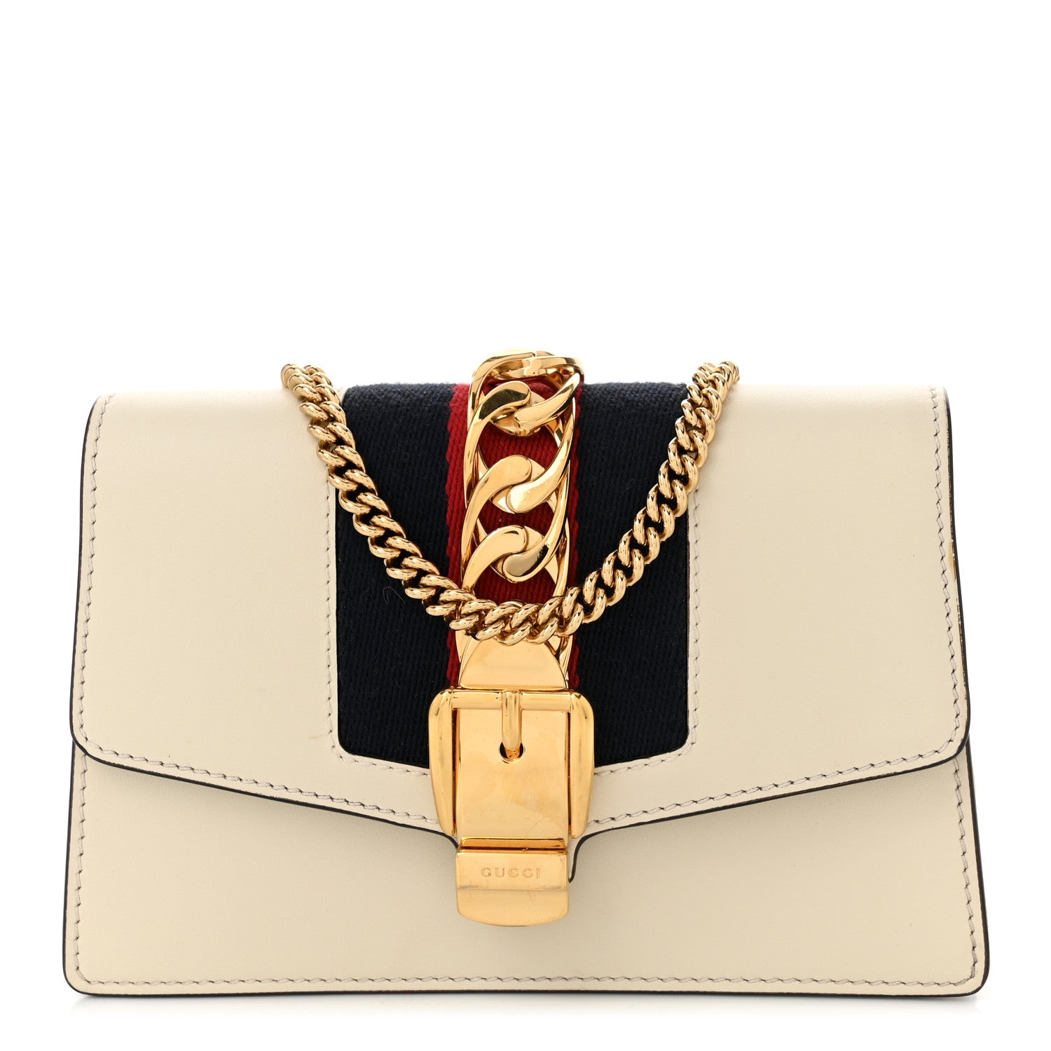 Gucci Calfskin Super Mini Sylvie Chain Shoulder Bag White 1 of 11
