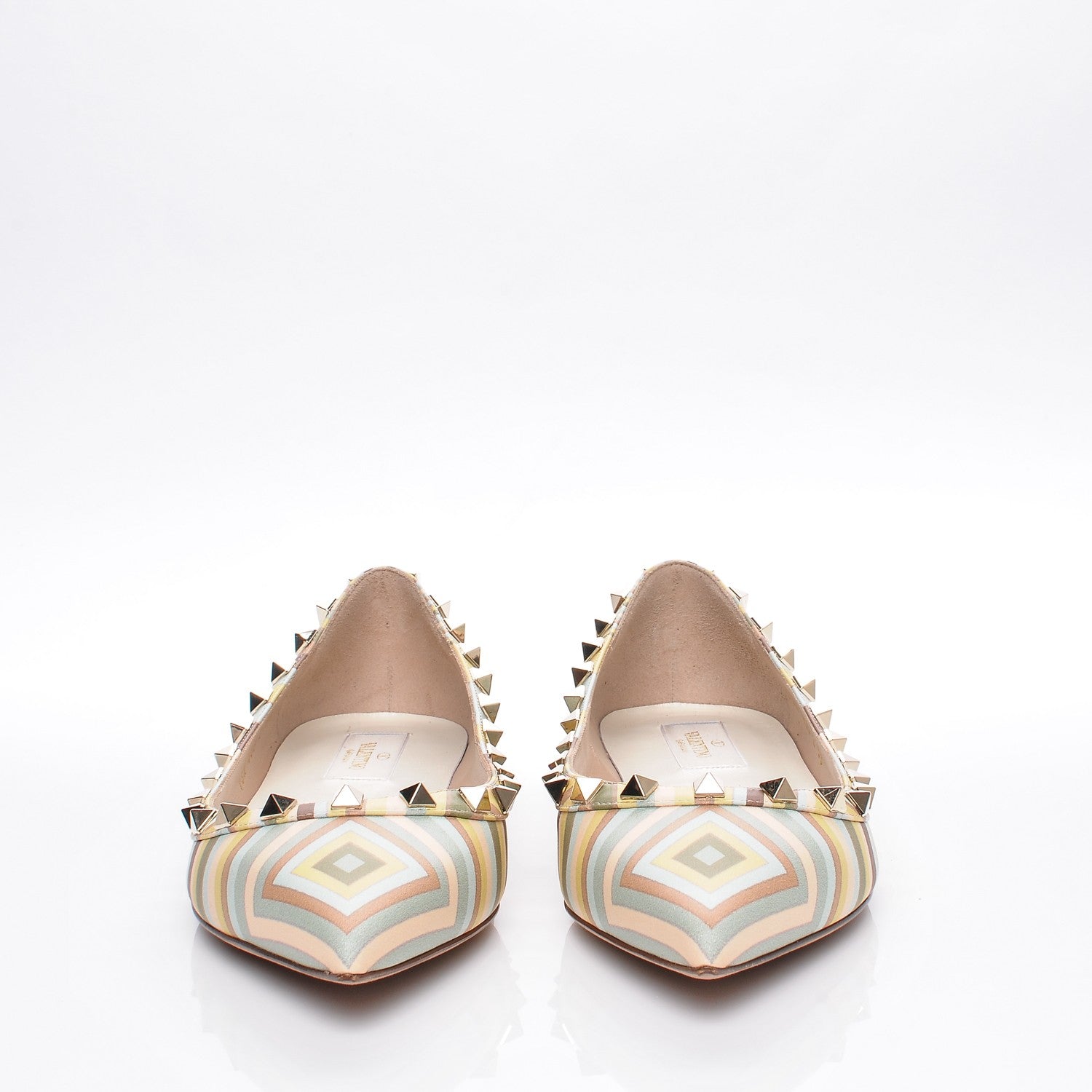 Valentino Garavani Nappa Native Couture 1975 Rockstud Ballerina Flats 38 Multicolor 3 of 9