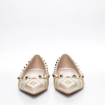 Valentino Garavani Nappa Native Couture 1975 Rockstud Ballerina Flats 38 Multicolor 3 of 9