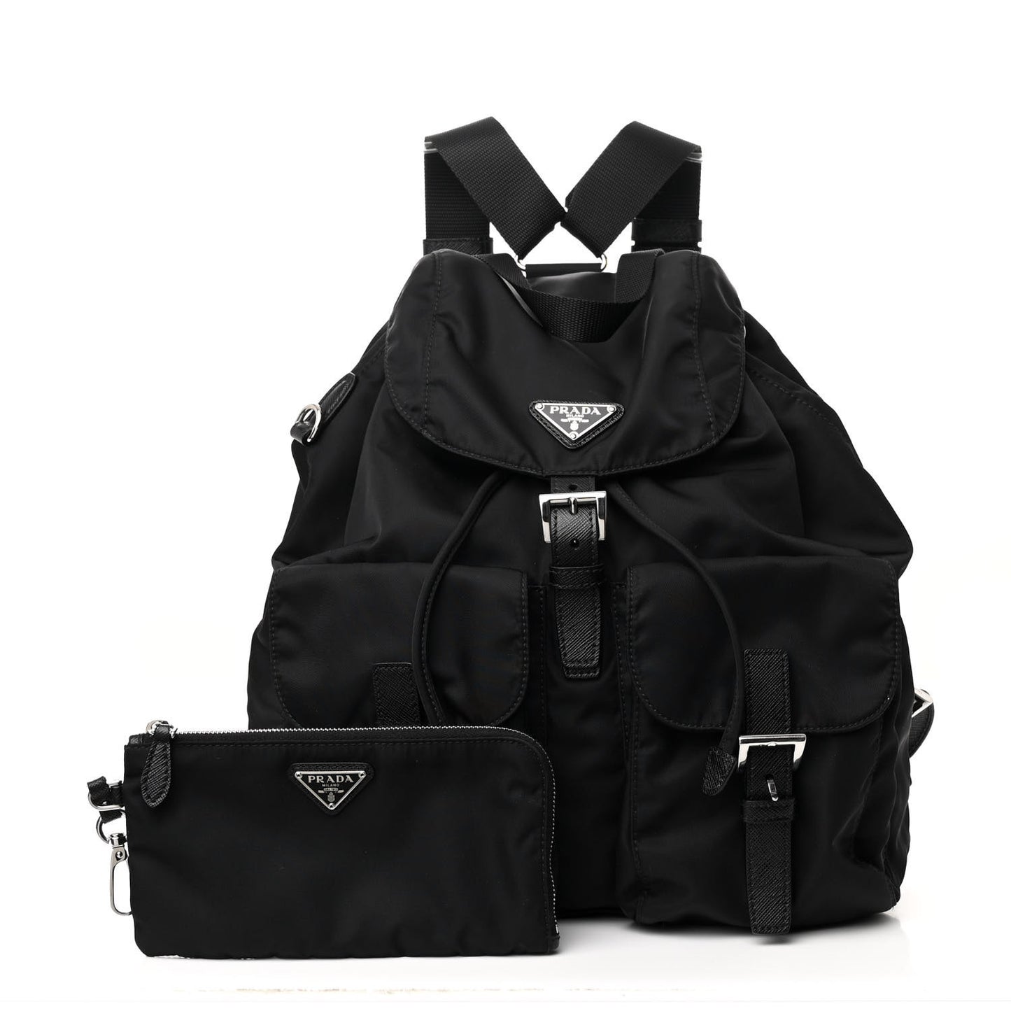 Re-Nylon Saffiano Medium Backpack Black