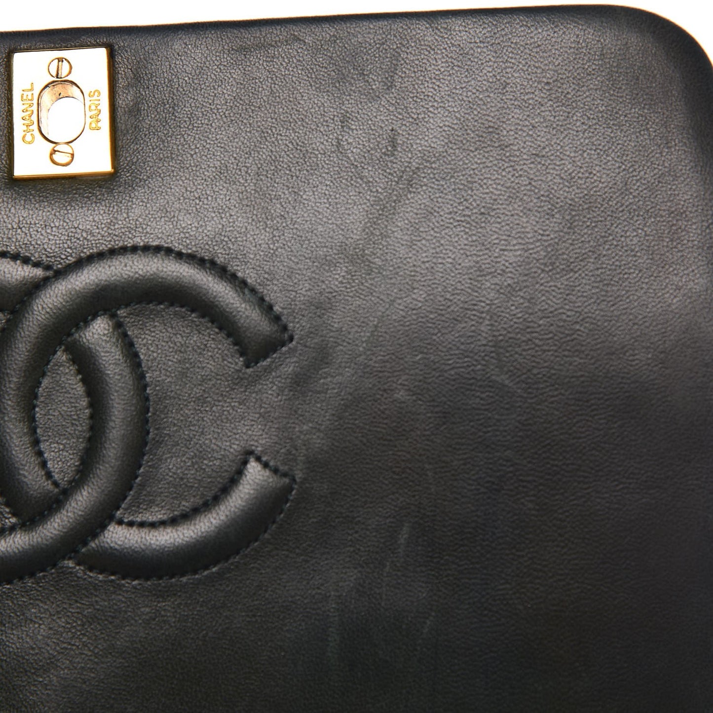Lambskin Quilted Small Single Flap Dark Green