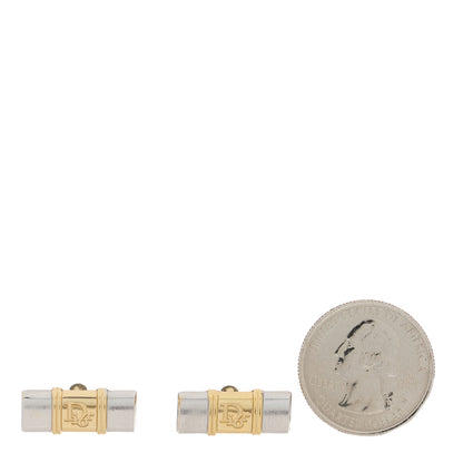 Christian Dior Homme Logo Cufflinks Gold Silver 2 of 9