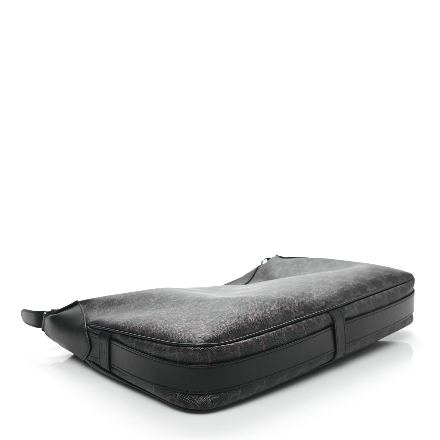 Triomphe Canvas Calfskin Large Romy Shoulder Bag Black