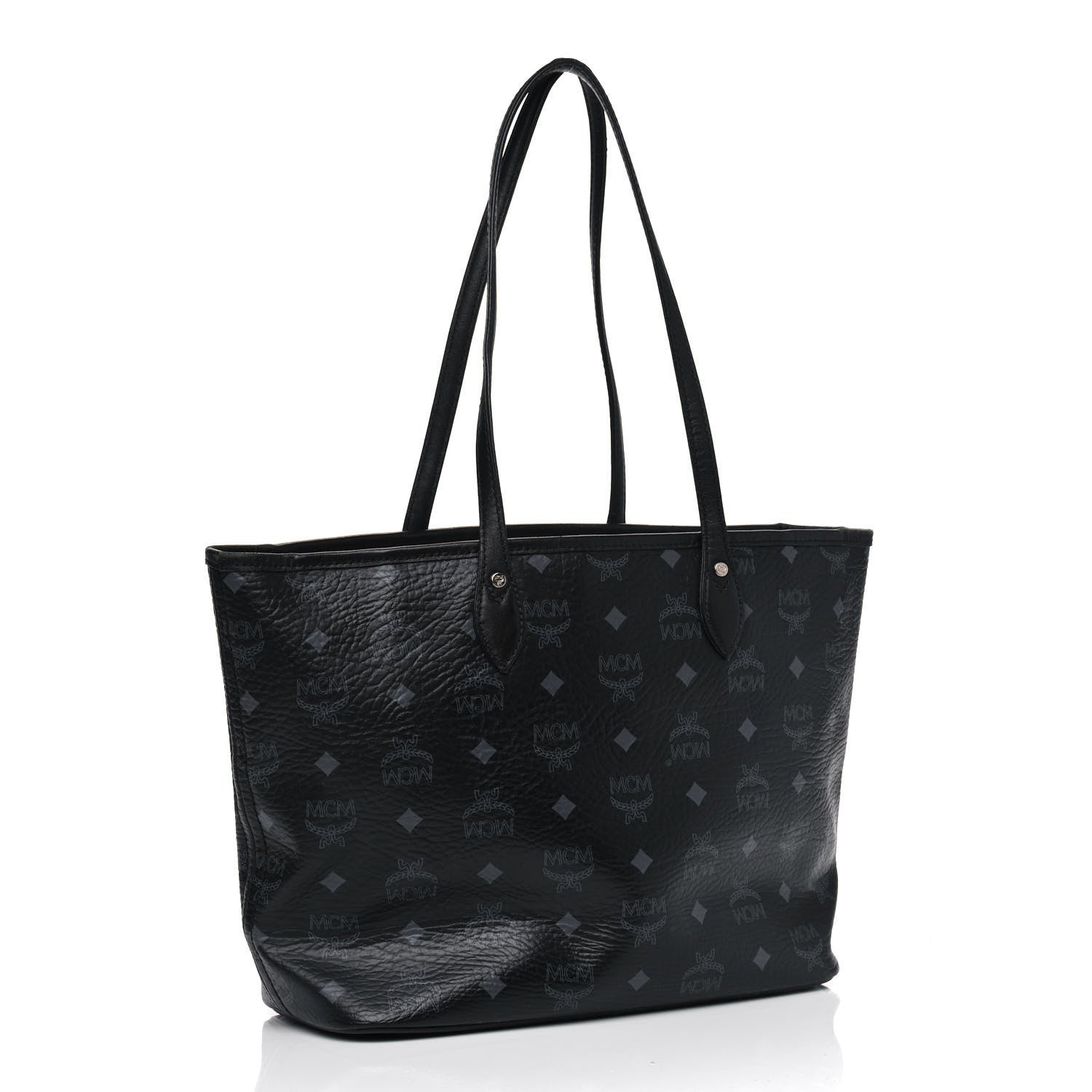 MCM Visetos Dog Bone Shopper Tote Black 2 of 6