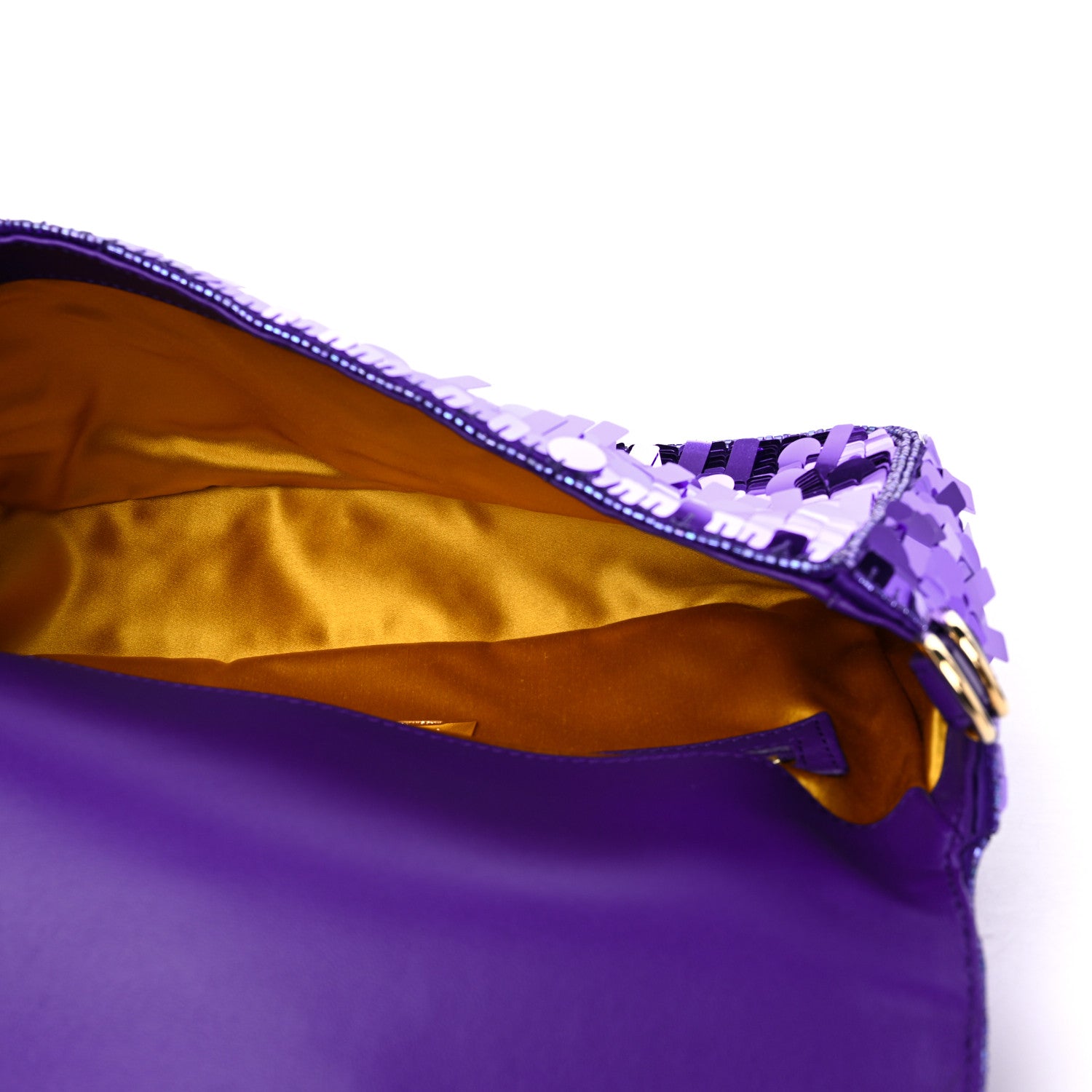 Fendi Sequin Paillettes Shiny Nappa Sex and the City Baguette Viola Purple Rain 5 of 8