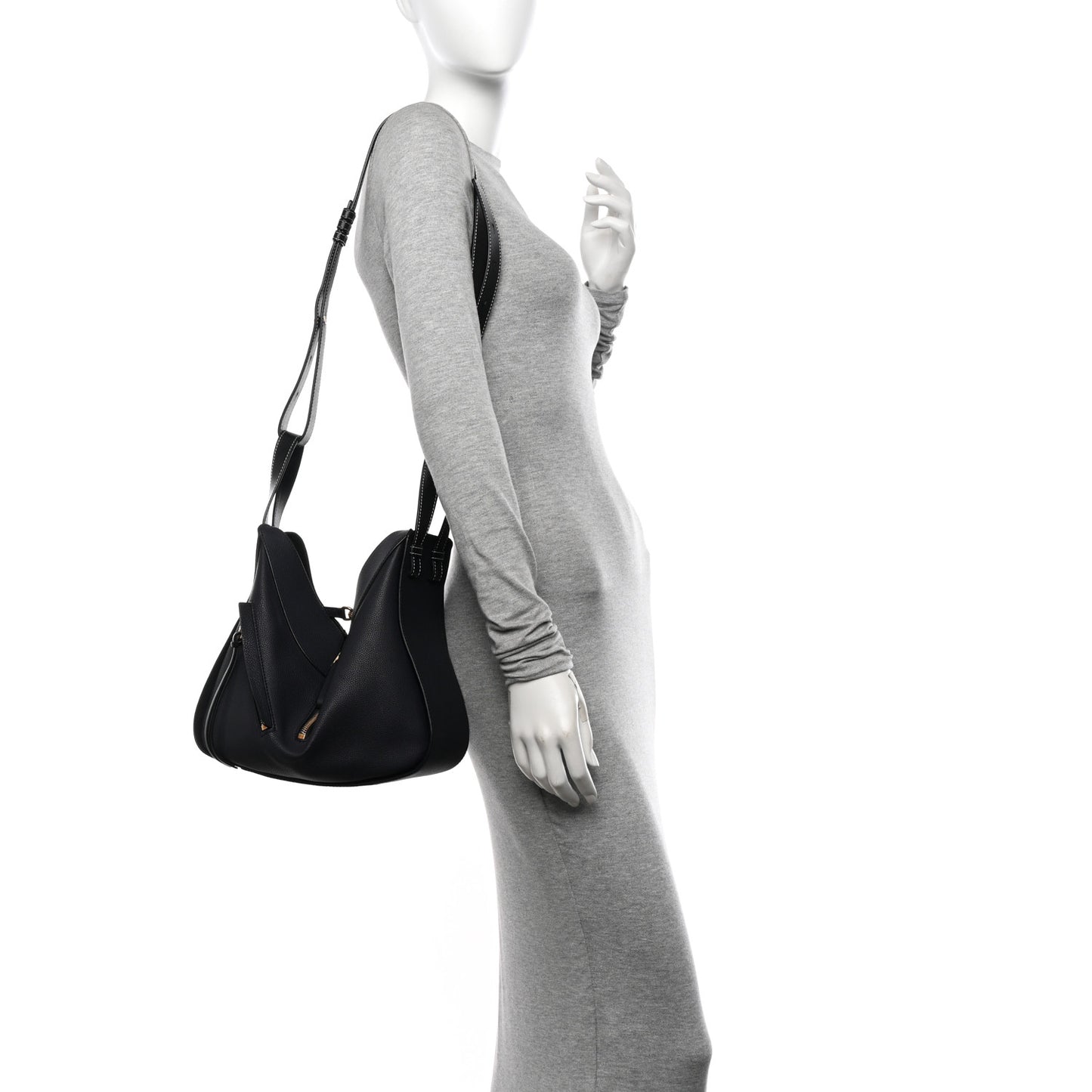 Calfskin Small Hammock Shoulder Bag Midnight Blue Black