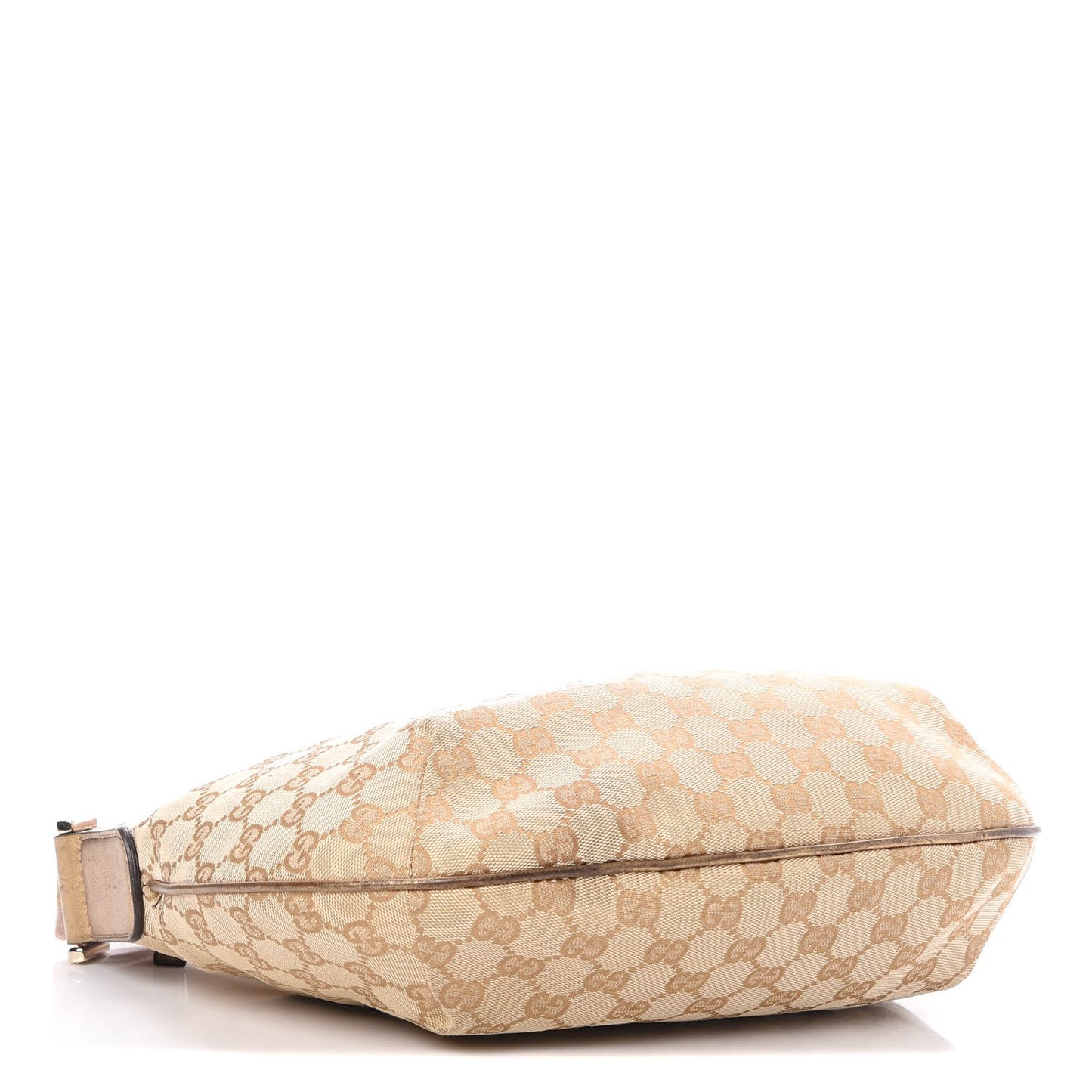 Monogram Web Medium Half Moon Hobo Gold Pink