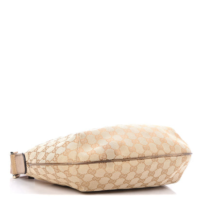 Gucci Monogram Web Medium Half Moon Hobo Gold Pink 4 of 10