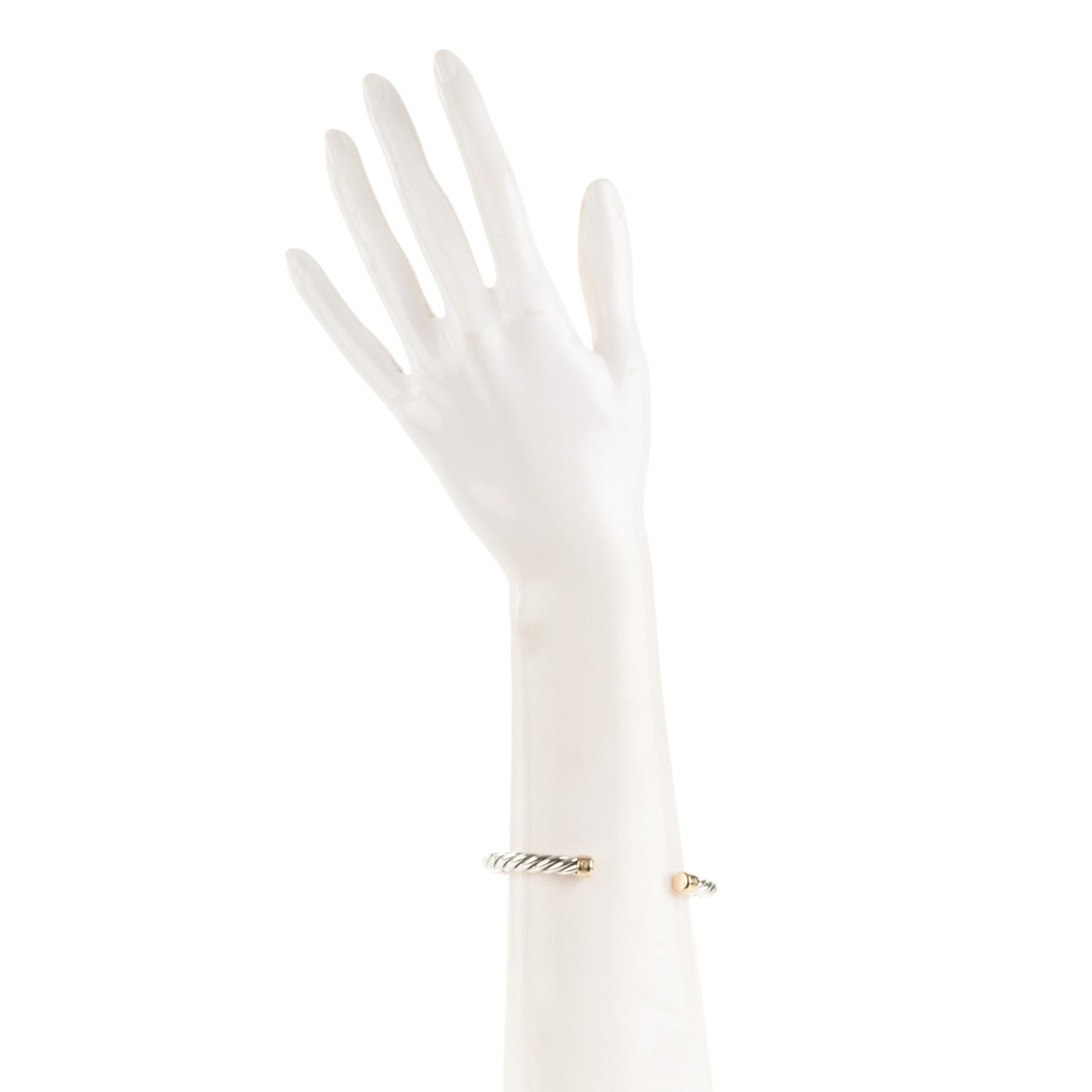 Sterling Silver 18K Yellow Gold 6mm Cable Classics Bracelet