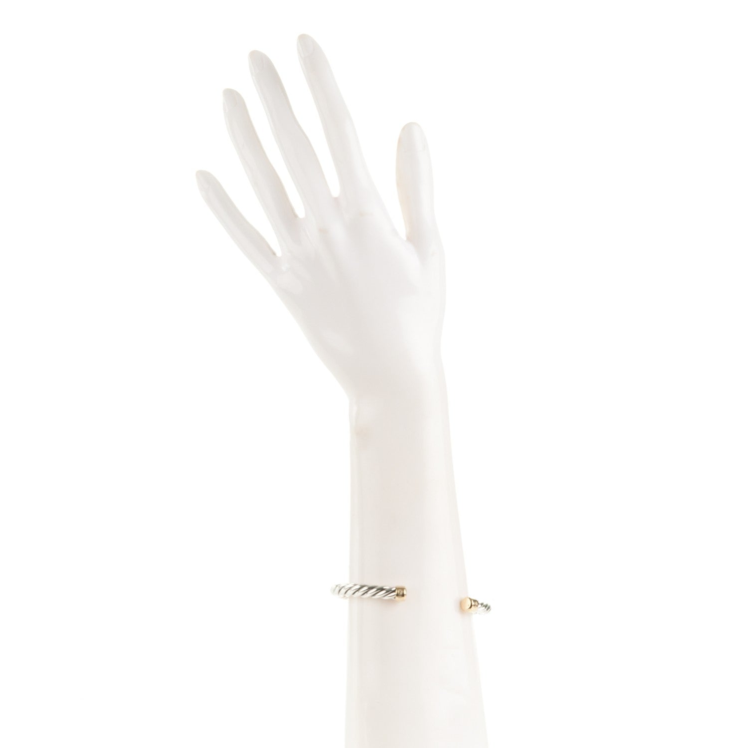 David Yurman Sterling Silver 18K Yellow Gold 6mm Cable Classics Bracelet 2 of 7