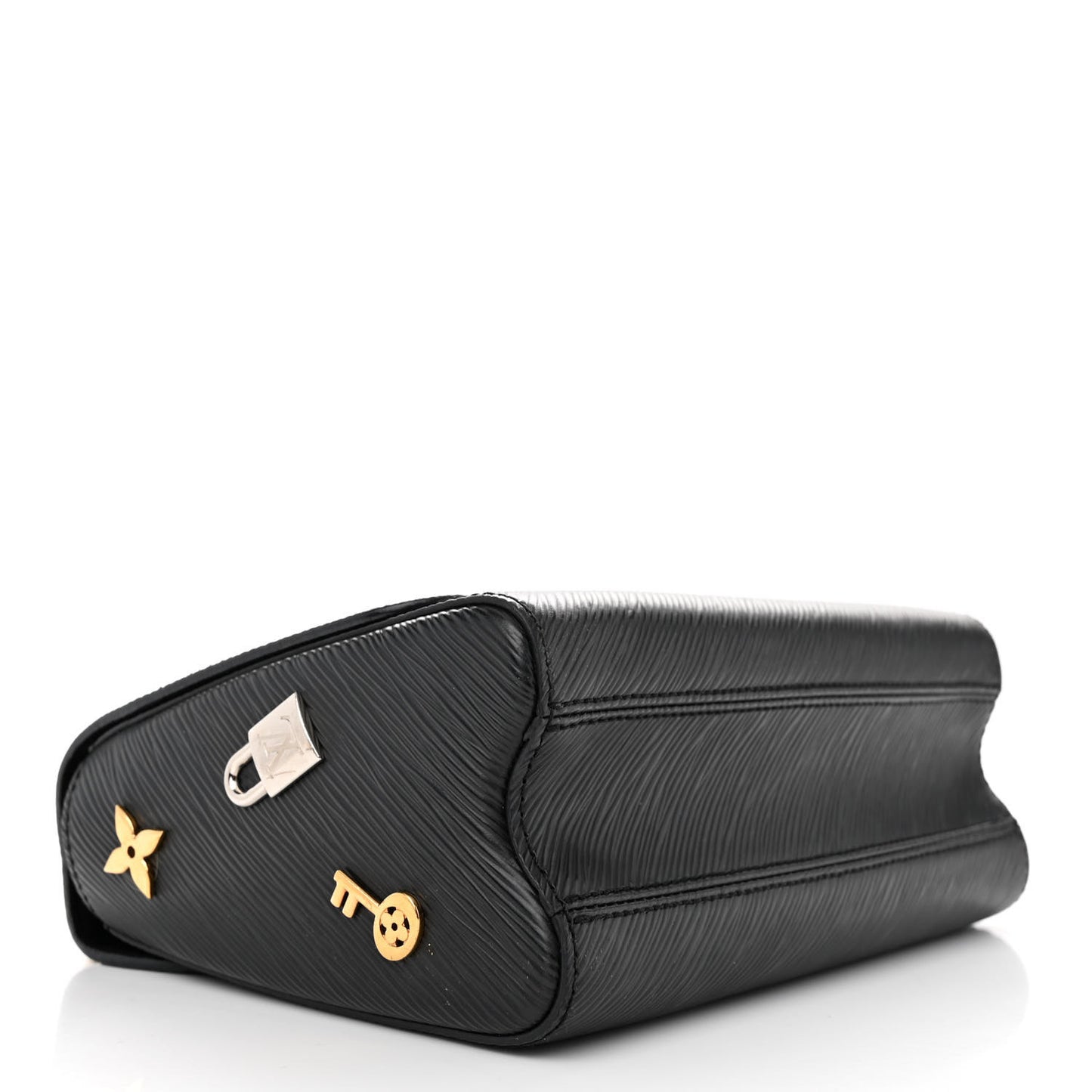 Epi Love Lock Twist Shoulder Bag MM Black
