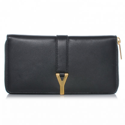 Saint Laurent Leather Y Line Zip Around Wallet Black 1 of 7