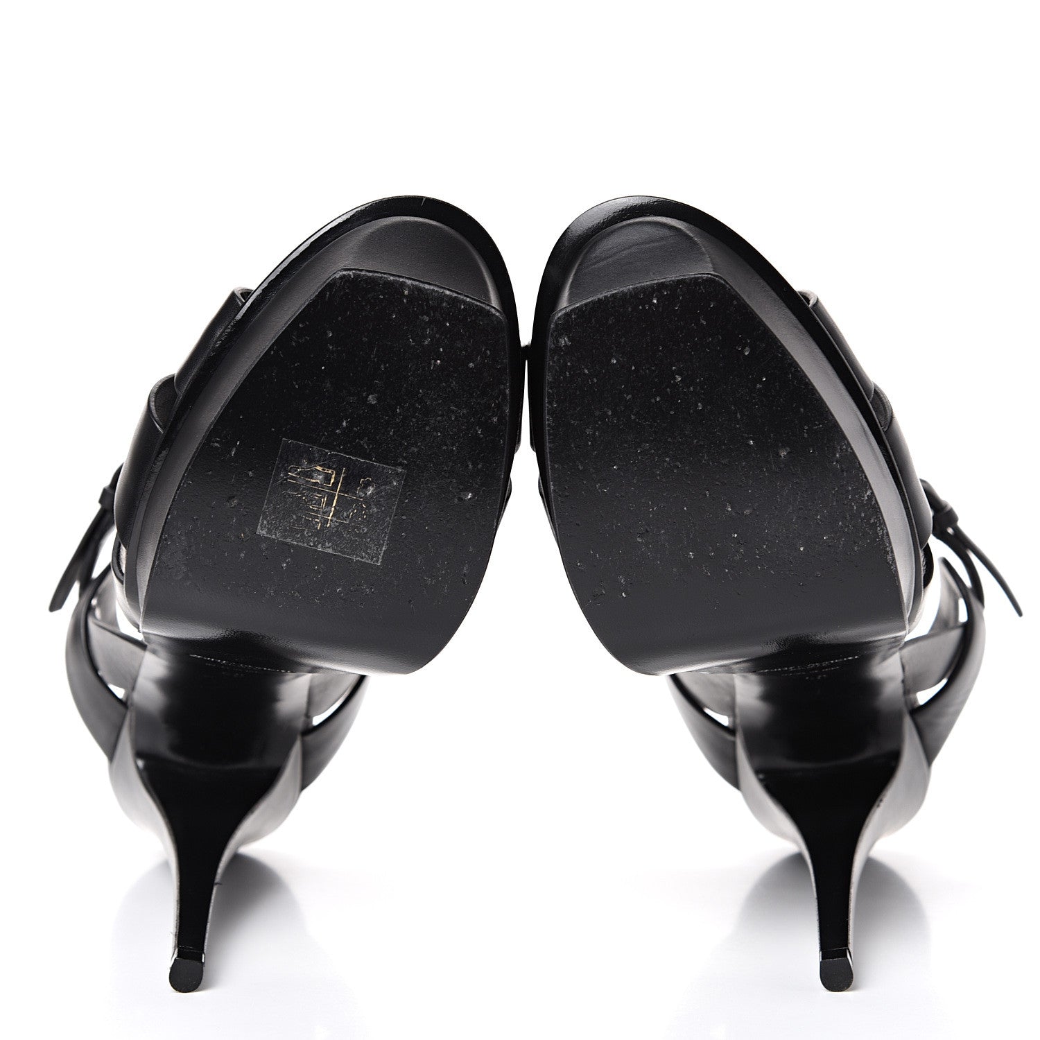 Saint Laurent Calfskin Tribute 105 Platform Sandals 40 Black 5 of 11