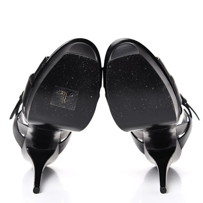 Saint Laurent Calfskin Tribute 105 Platform Sandals 40 Black 5 of 11