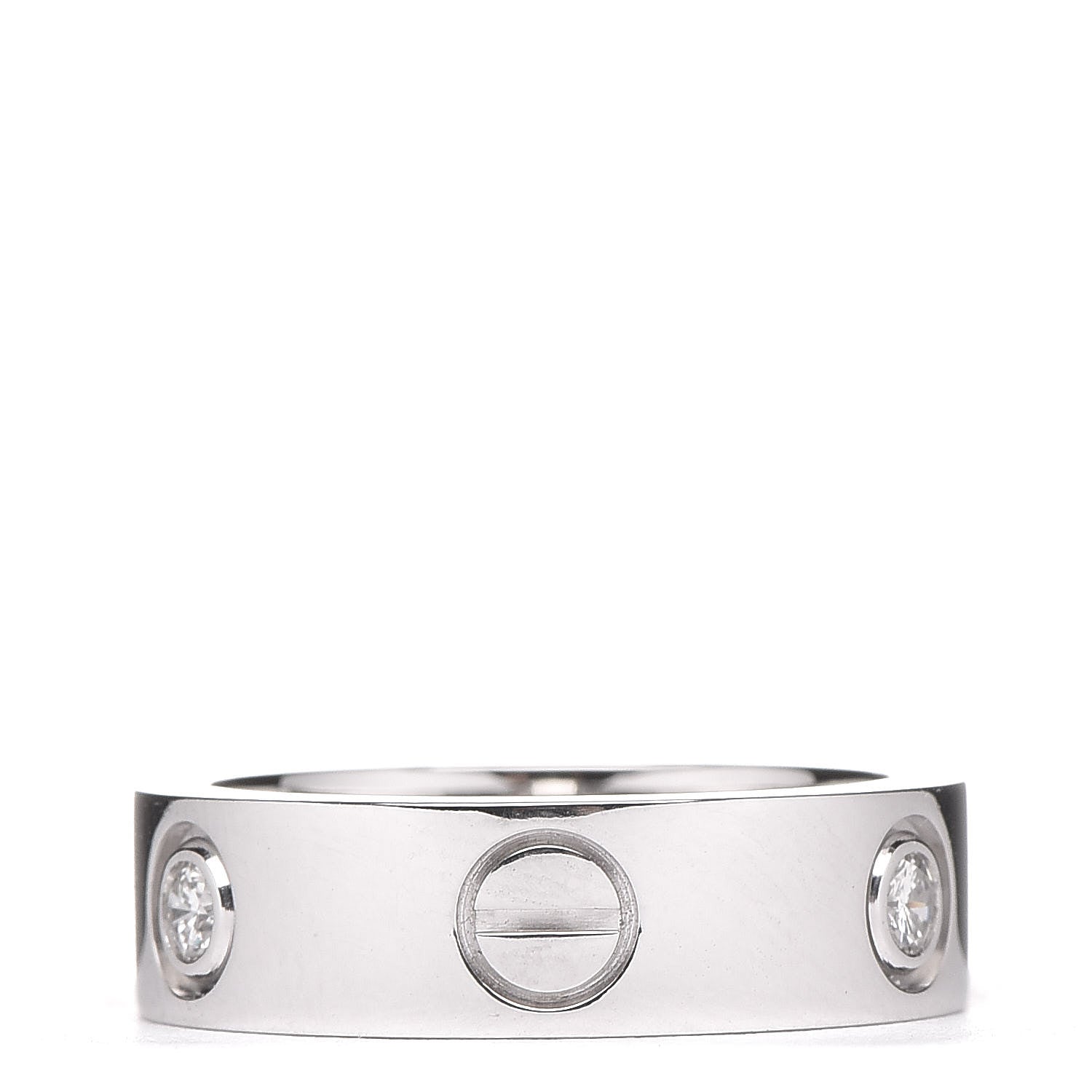 Cartier 18K White Gold 3 Diamond 5.5mm LOVE Ring 50 5.25 3 of 4